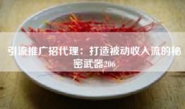 引流推广招代理：打造被动收入流的秘密武器206