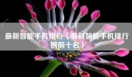 最新智能手机排行（最新智能手机排行榜前十名）